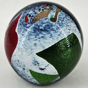 Vintage Glass Eye Studio GES small Dichroic Iridized Paperweight